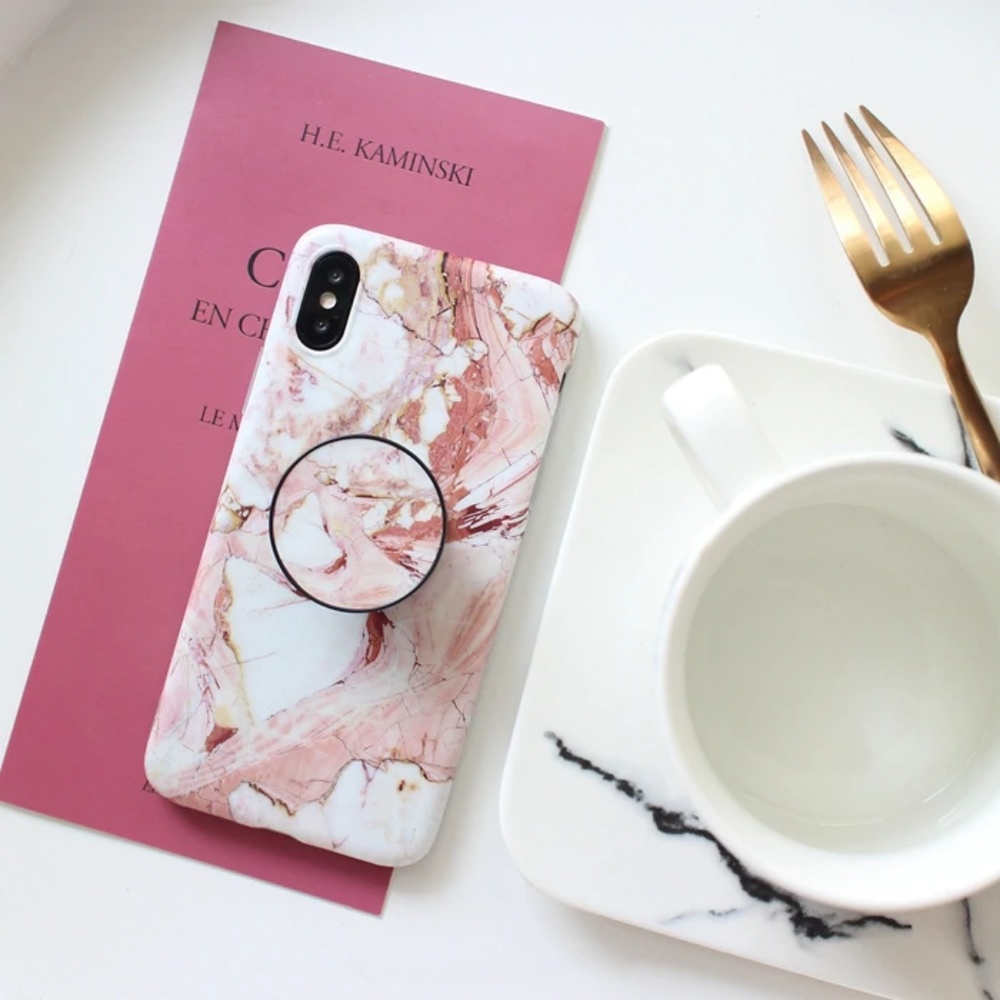 NEW iPhone 11/Pro/Max/XR/XS/7/8/P Marble W/ Holder - Picture 2 of 3